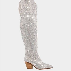 Betsey Johnson Rodeo Rhinestone Over the knee Cowboy Boot
